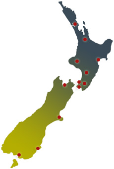 Map of New Zealand